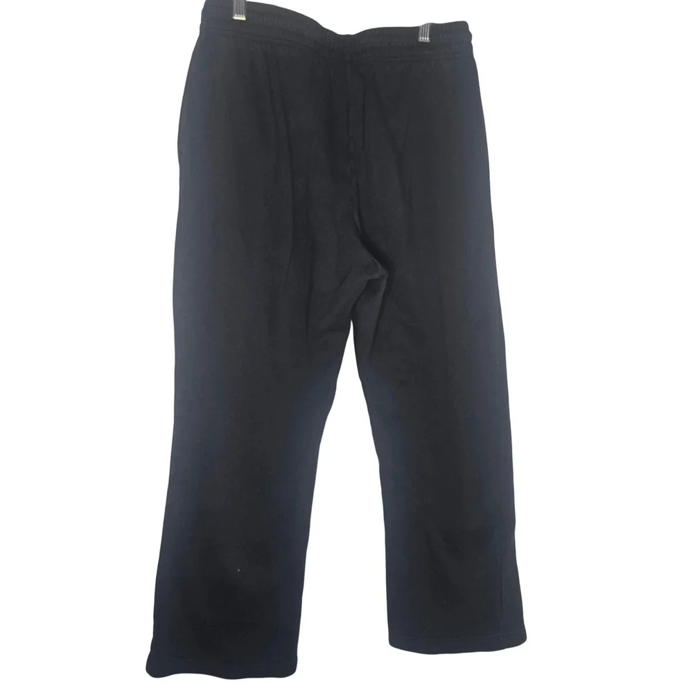 Nike Fleece Open Hem Sweatpants Mens Large Black Cotton Blend Athleisure Sporty